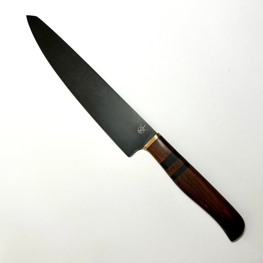 Chefmesser aus Carbonstahl und Griff aus Birnenholz